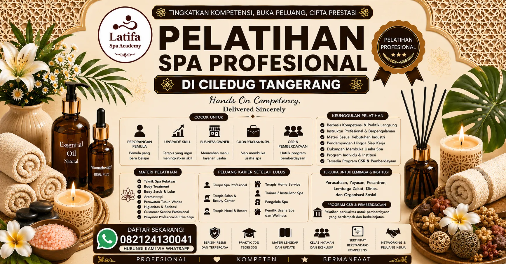 Pelatihan Spa Profesional di Ciledug Tangerang 08212413004
